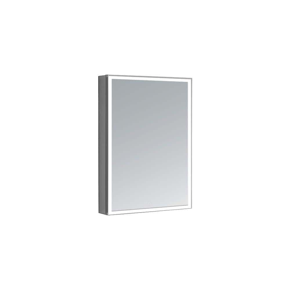 Edge Royale 20 in. W x 32 in. H Rectangular Silver Recessed/Surface Mount M