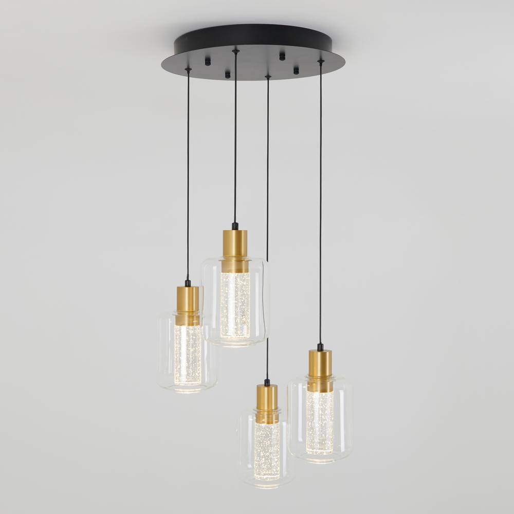 72" Gold Glass Globe LED Indoor/Outdoor Pendant