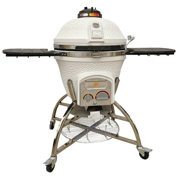 Vision Grills Elite XD702 Maxis 24-in W Metallic Gun Metal Grey Kamado  Charcoal Grill in the Charcoal Grills department at