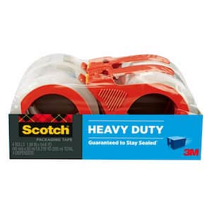 1.88 in. x 163.8 ft. Heavy Duty Shipping Packaging Tape with Dispensers (Case of 6,4-Packs)