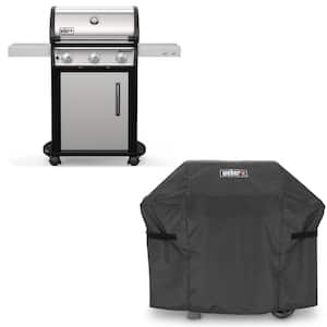 Spirit S-315 3-Burner Liquid Propane Gas Grill in Stainless Steel with Grill Cover