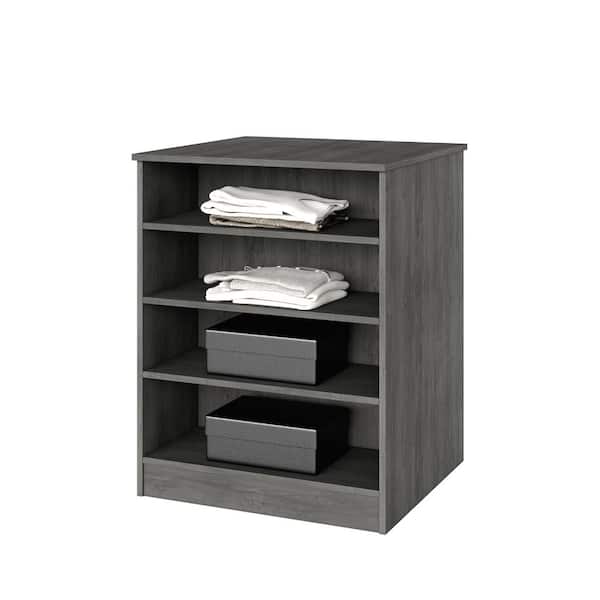 Vista 31.5 in. W Grey Closet Island Freestanding with Adjustable-Shelves 8-Shelf Wood Closet System