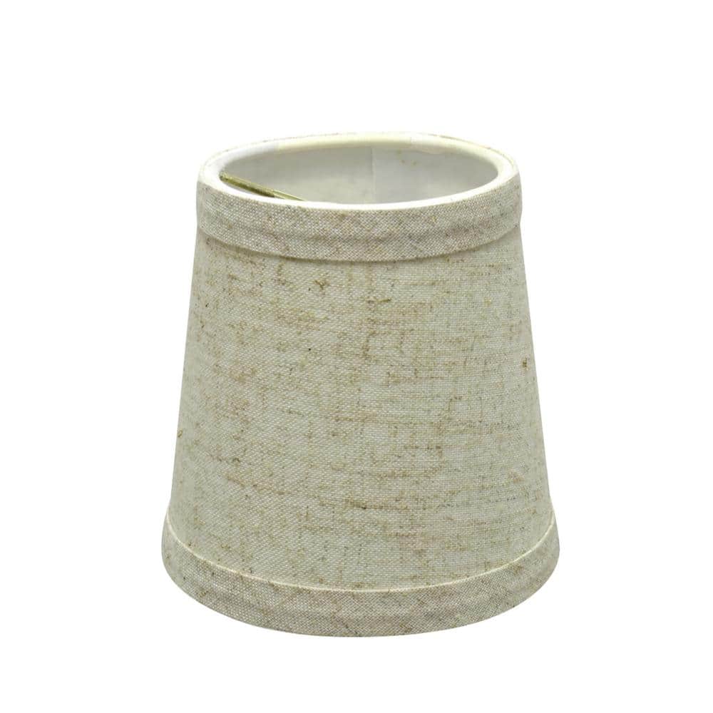 Beige Linen Empire Chandelier Lamp Shades, Set of 6