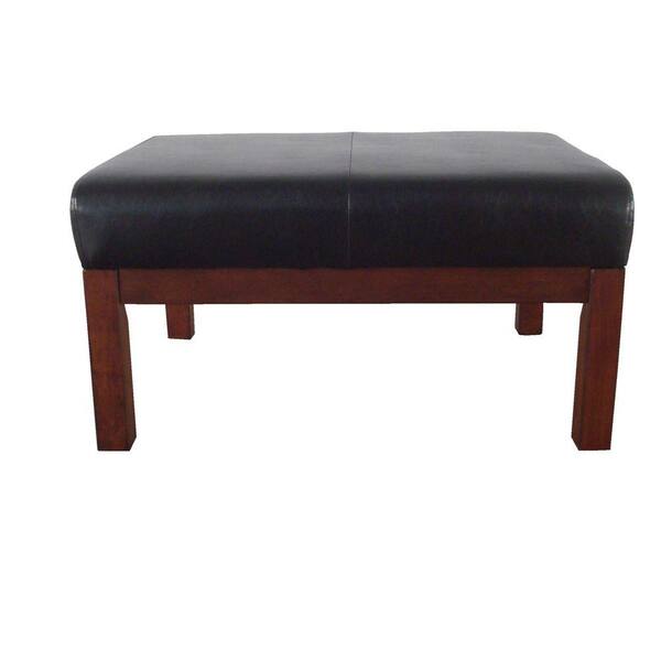 Carolina Cottage Mission Brown Leatherette Ottoman-DISCONTINUED