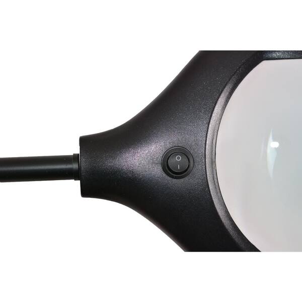DAYLIGHT24 61 in. Black 1-Light Magnifier Swing Arm Floor Lamp