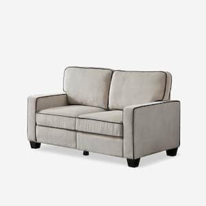 Frida 57 in. Beige Polyester 2 Seat Loveseat with Thick Cushion