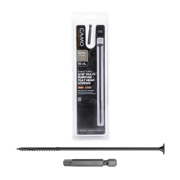 CAMO 5/16 in. x 10 in. Star Drive Flat Head Multi-Purpose Structural Wood Screw - PROTECH Ultra 4 Exterior Coated (10-Pack)