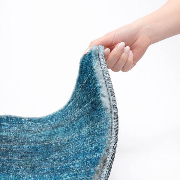 Dream Shag Premium Machine Washable Abstract ADS552 Blue 9 ft. x 12 ft. Area Rug