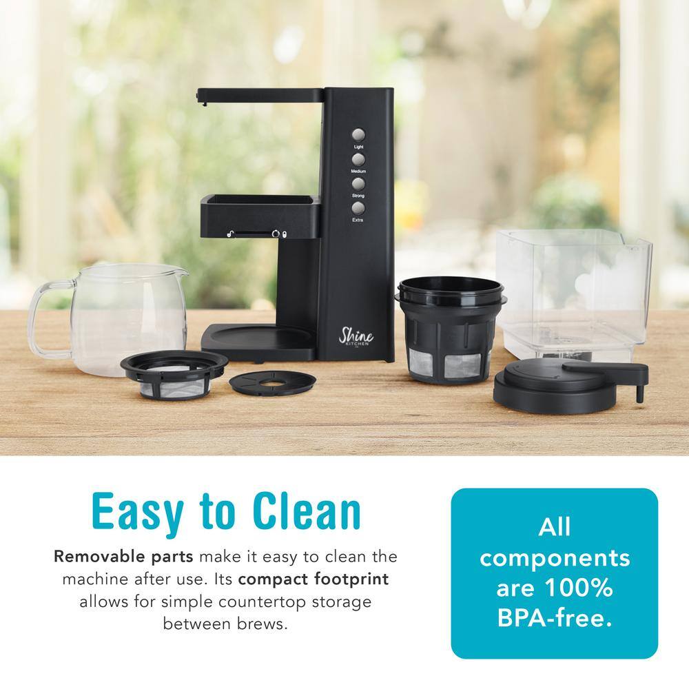 Shine Black Cold Brew Coffee and Tea Machine with Vacuum Technology