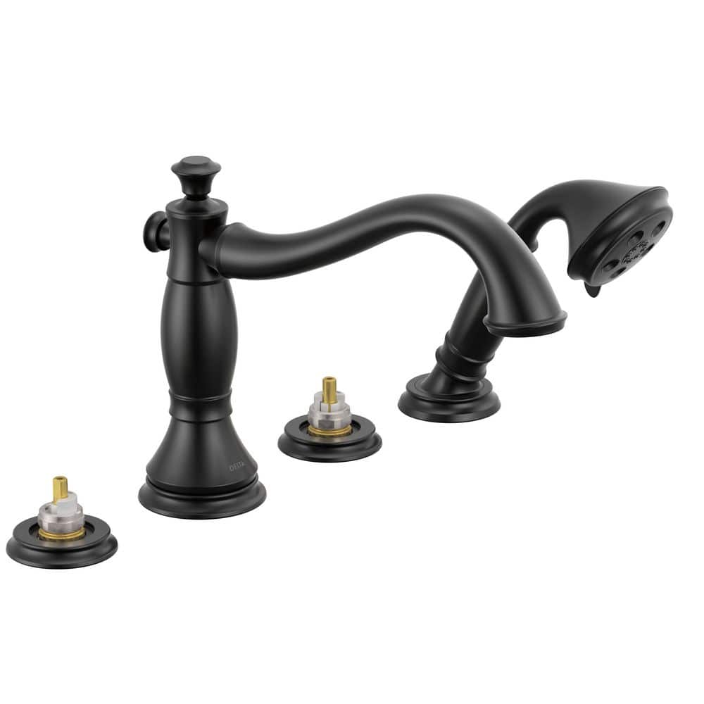 Cassidy 2-Handle Deck Mount Roman Tub Faucet Trim Kit in Matte Black with Hand Shower (Valve and Handles Not Included) price history on PriceWatchPro