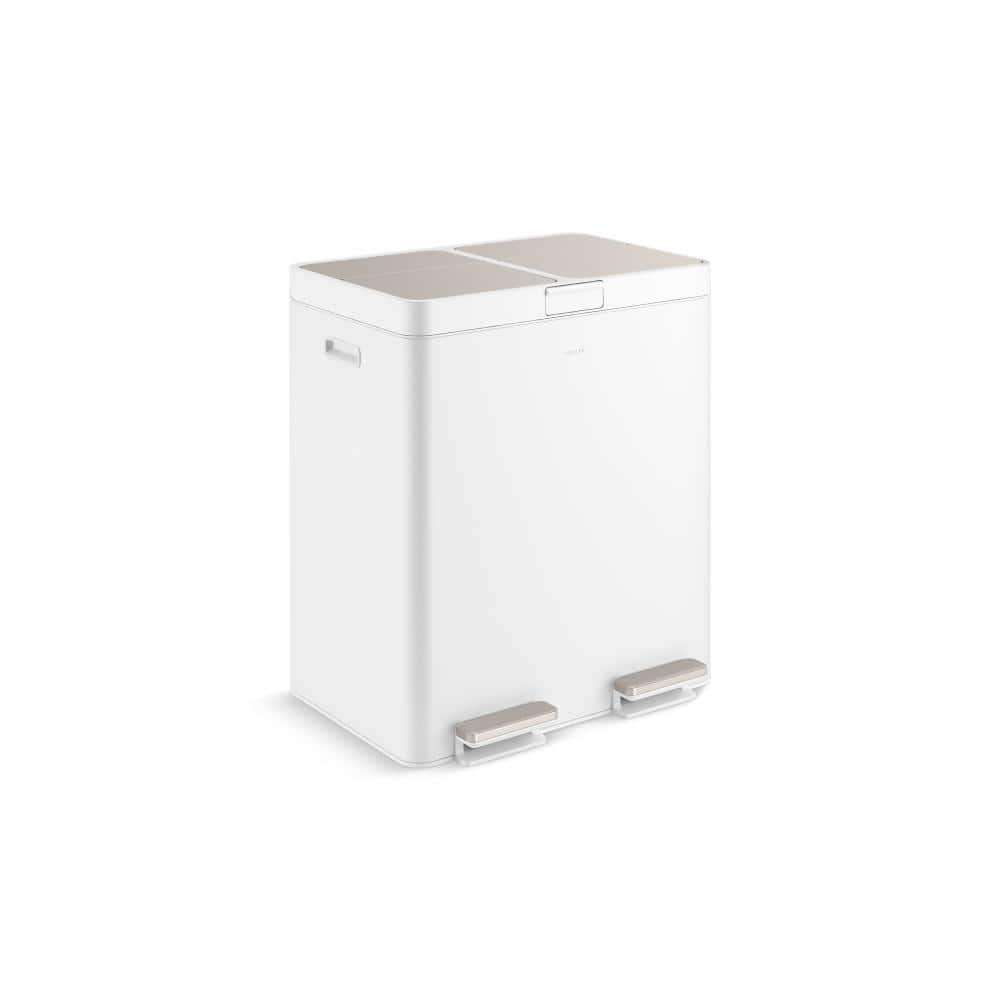 KOHLER 82-Liter Stainless Steel Dual-Bin Step Trash Can 23828-STW