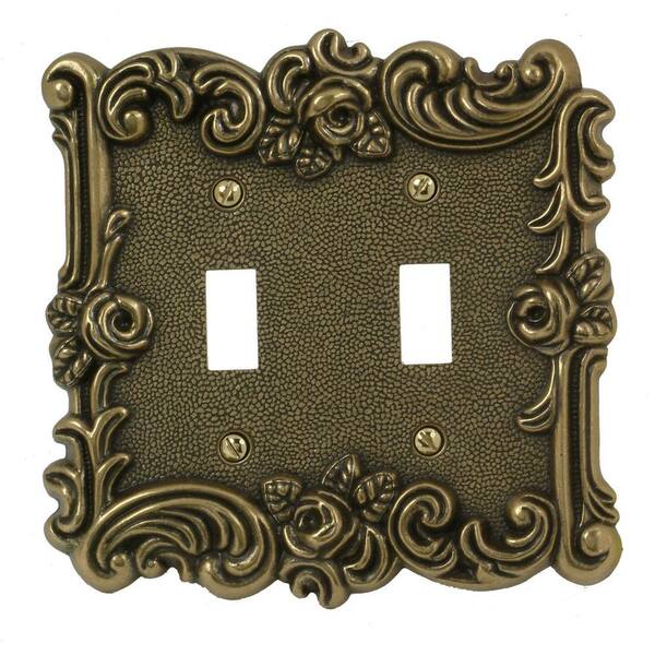 AMERELLE Brass 2-Gang Toggle Wall Plate (1-Pack)