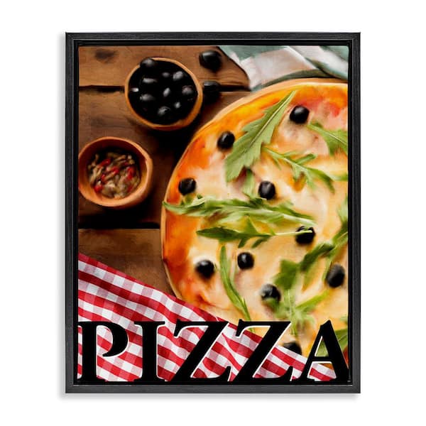 Flavorful Traditional Pizza by Kim Allen Black Floater Frame Food Graphic Art Print 21 in. x 17 in.