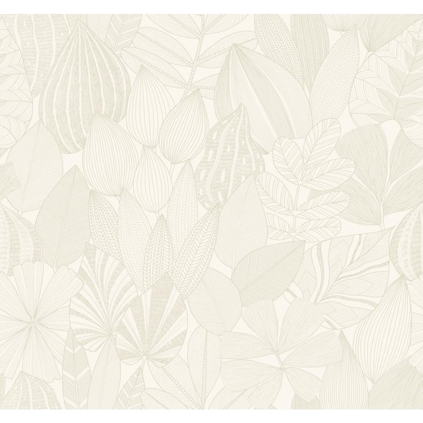 A-Street Prints Mathias White Botanical Non-Pasted Wallpaper