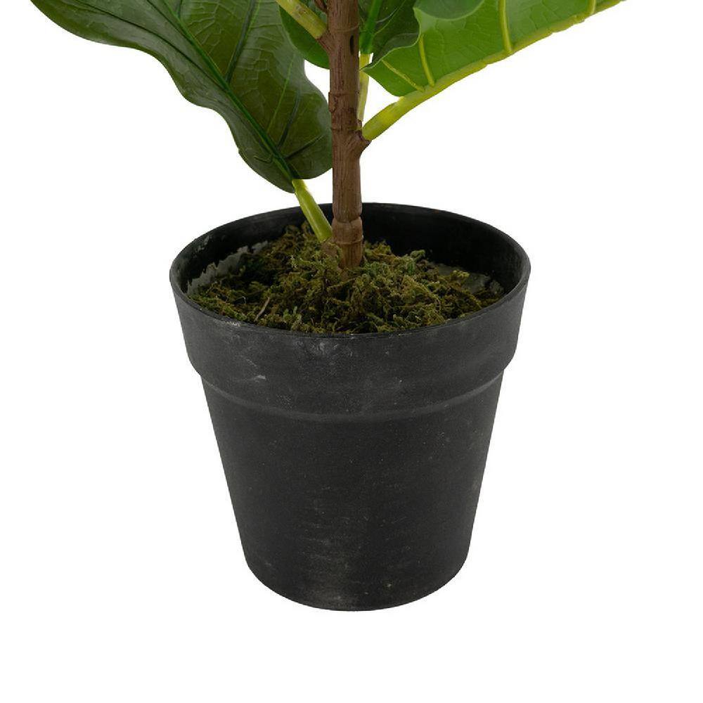 Tall Artificial Fiddle-Leaf Fig Tree in Woven Basket Set
