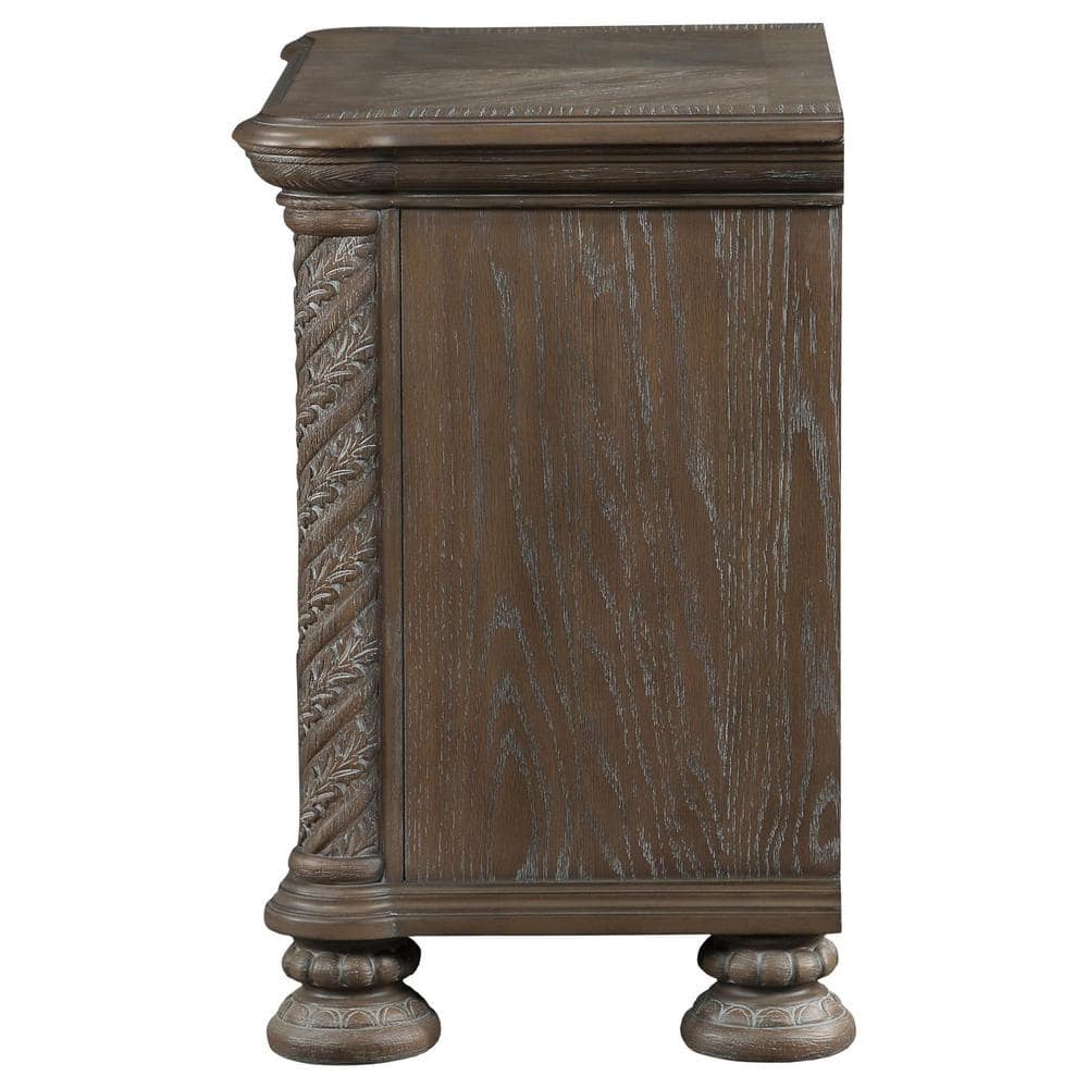 Emmett Walnut 3-Drawer Traditional Wood Nightstand
