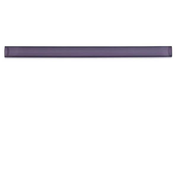 Plum 3/4 in. x 12 in. x 11 mm Glass Pencil Liner Trim Wall Tile