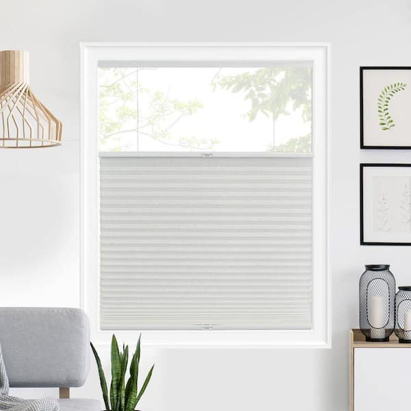 Cut-to-Size Pewter Cordless Top Down Bottom Up Light Filtering Polyester Cellular Shade 58.5 in. W x 64 in. L