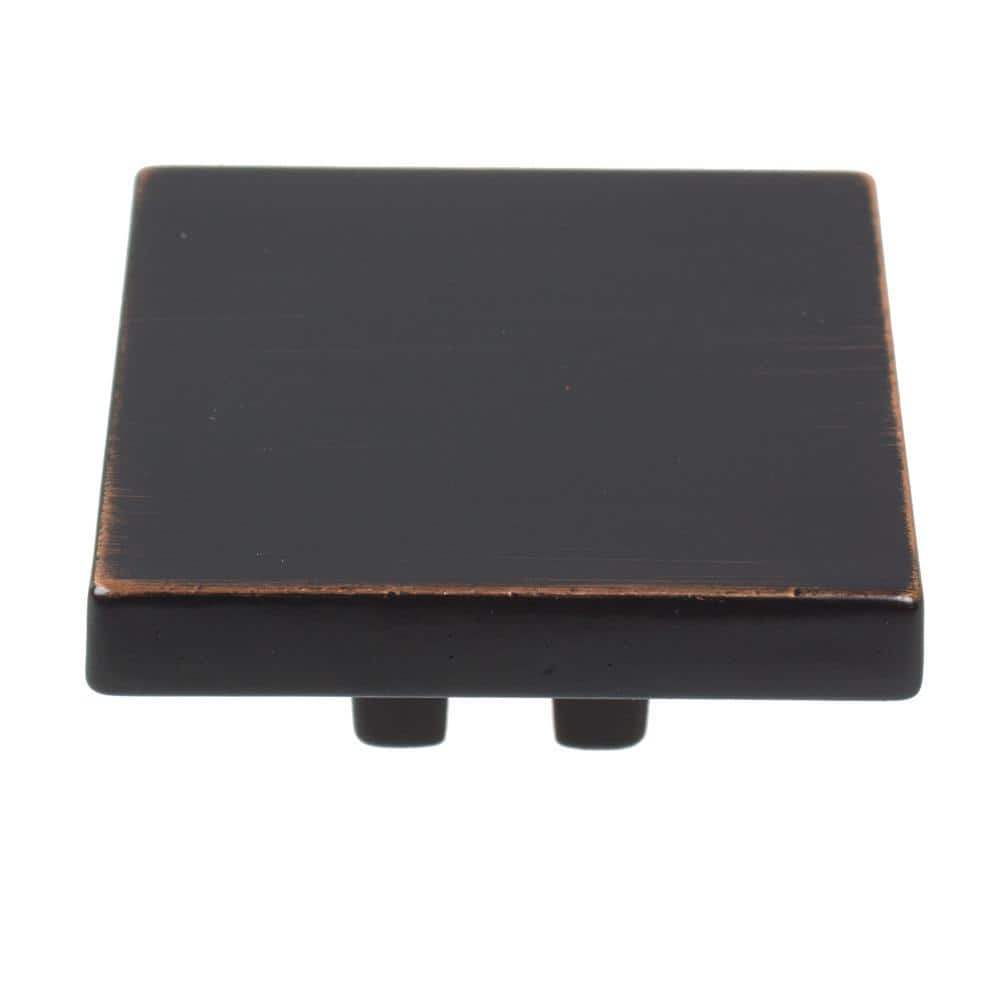 Oil Rubbed Bronze Modern Square Cabinet Knobs, 1.5-inch, Pack of 10