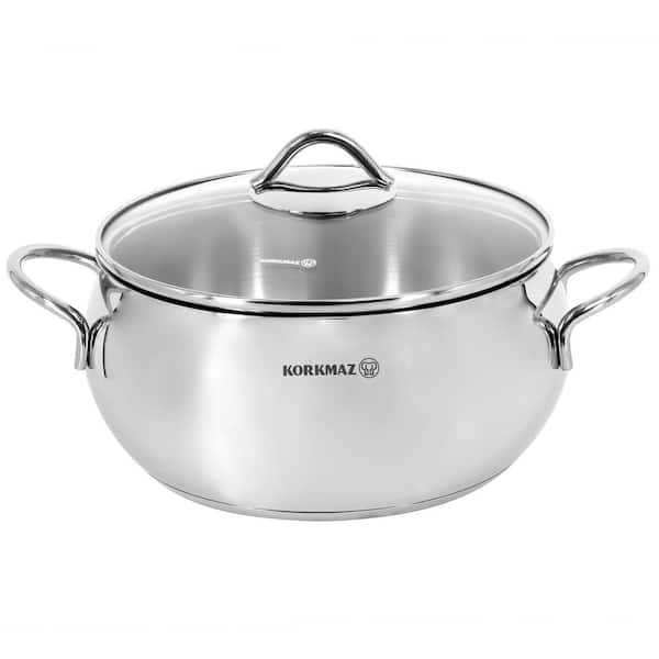 Korkmaz Tombik 3.5 l Stainless Steel Casserole in Polished Silver