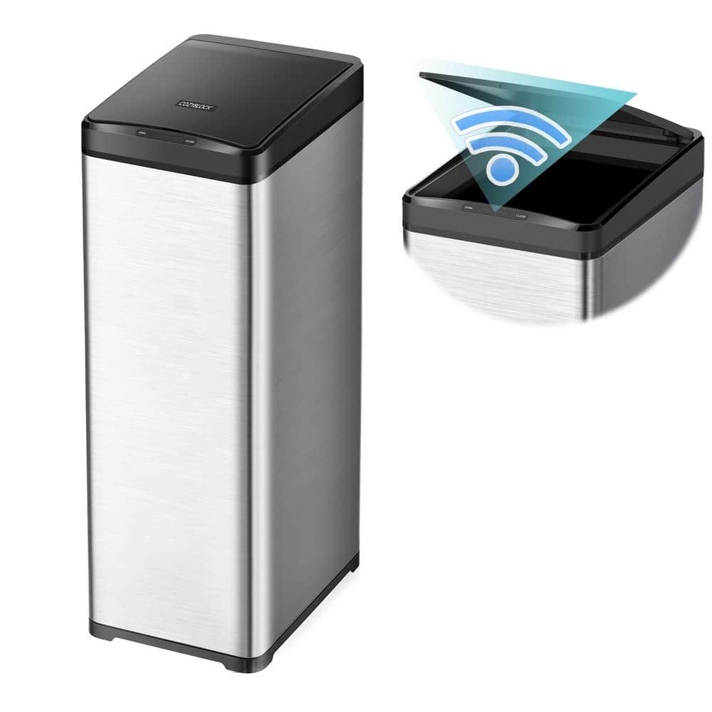 eModernDecor CozyBlock 13 Gal. Automatic Trash Can for Kitchen, Slim Design  Stainless Steel Touchless Operation Motion Sensor Bin HN-ZX02-13-SS - The  