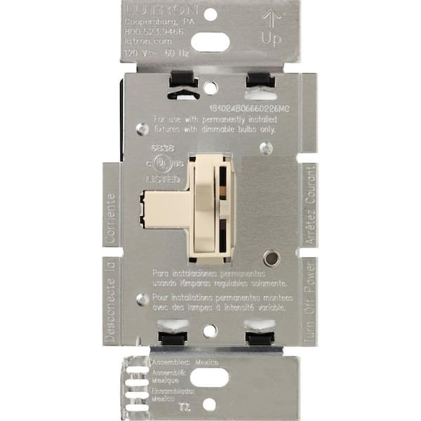 Lutron Toggler Dimmer Switch for Magnetic Low-Voltage, 600-Watt/3-Way, Light Almond (AYLV-603P-LA)