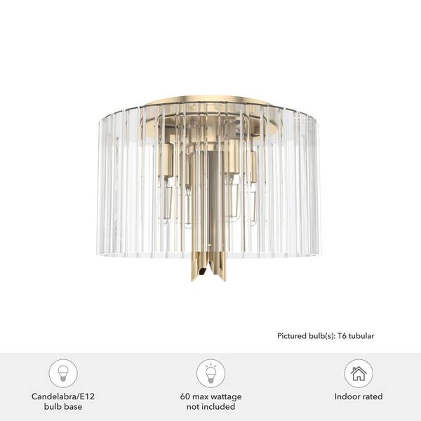 Hunter - Gatz 13 in. 4-Light Alturas Gold Flush Mount