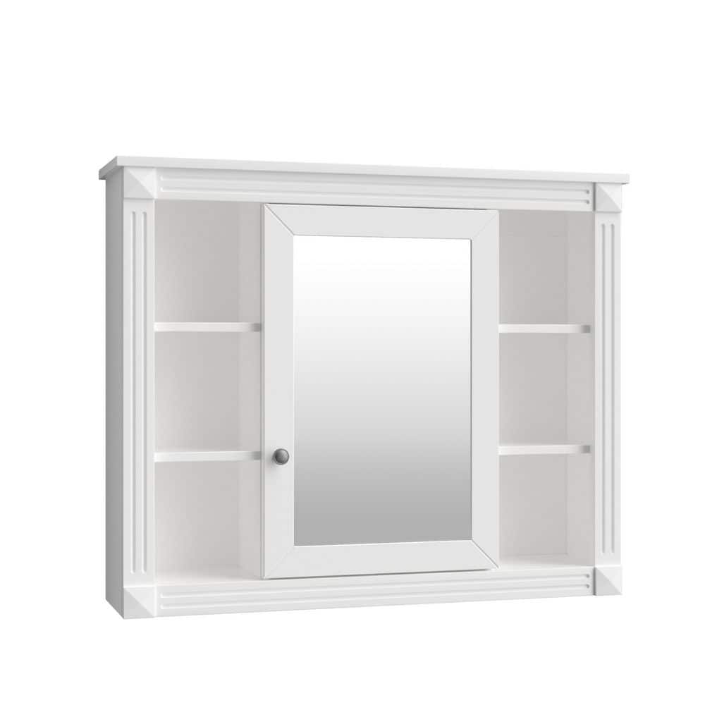35 in. W x 28 in. H Wall Mounted White Storage Cabinet Modern Bath Cabinet MDF Rectangular Medicine Cabinet with Mirror price history on PriceWatchPro