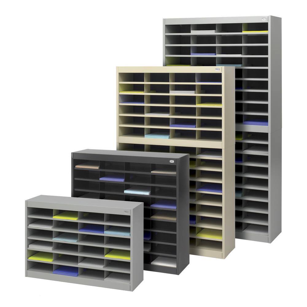 Black Steel 60-Compartment Literature Organizer