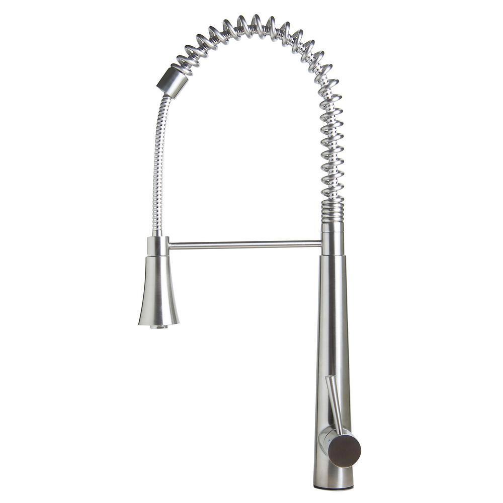 Stainless Steel Commercial Spring Kitchen Faucet with Pull Down Spray