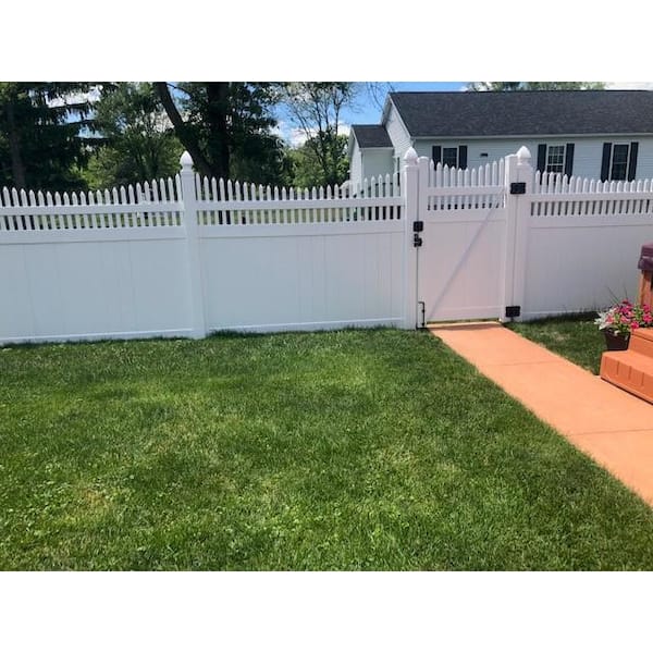 Weatherables Halifax 3.7 ft. W x 5 ft. H White Vinyl Privacy Fence Gate Kit