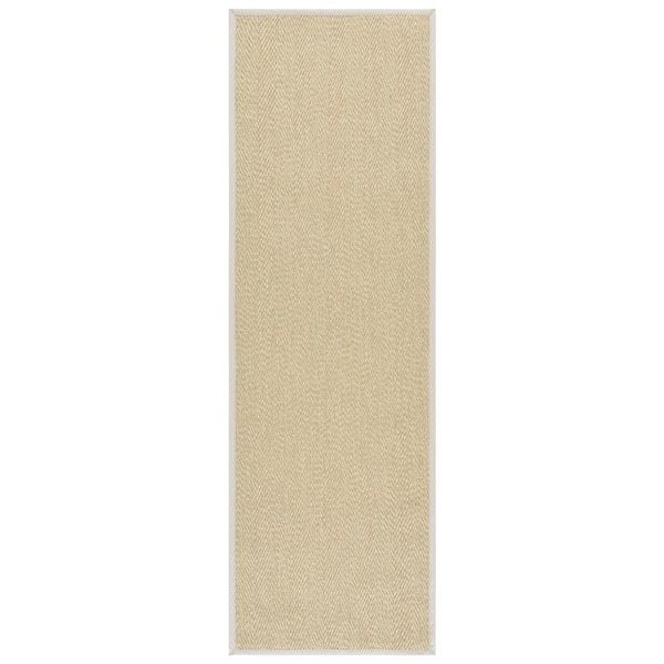 Napa Fau x Sisal 100 3 ft. x 8 ft. Natural/Ivory Solid Color Runner Rug