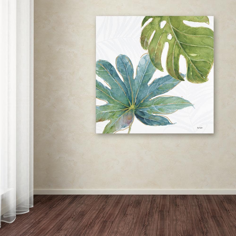 Tropical Blush VII Green and Teal Canvas Wall Art