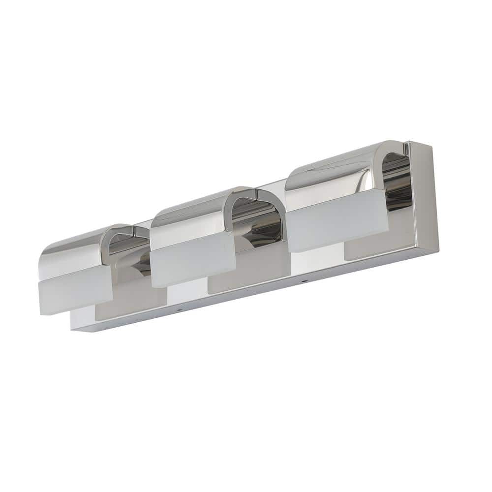 21.7 in. 3-Light Chrome LED Vanity Light Over Mirror Bath Wall Lighting price history on PriceWatchPro