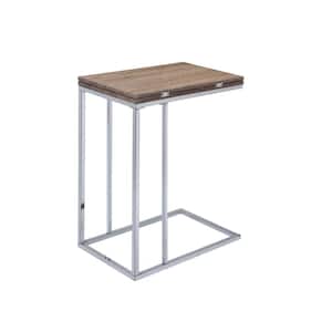 Weathered Oak and Chrome Denson Side Table