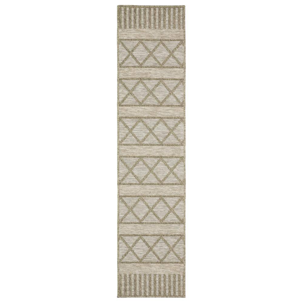 Thrasher Beige 2 ft. x 8 ft. Geometric Trellis Polypropylene Indoor/Outdoor Runner Area Rug price history on PriceWatchPro
