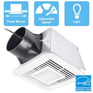 Elite Series 110 CFM Ceiling Bathroom Exhaust Fan with Dimmable LED Light and Adjustable High Speed, ENERGY STAR