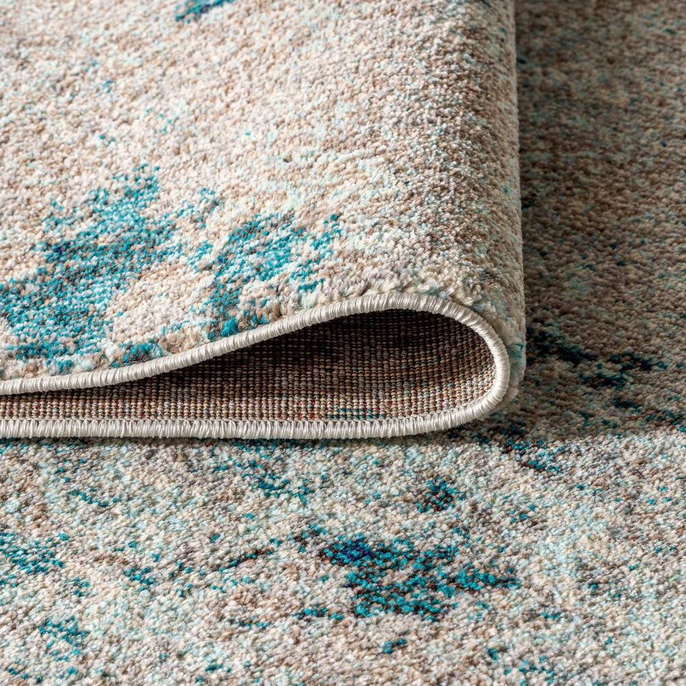 Contemporary Blue and Gray Abstract 5x8 Area Rug