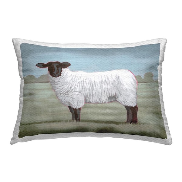 Stupell Industries Countryside Sheep in Grass Outdoor Printed Throw Pillow by Grace Popp