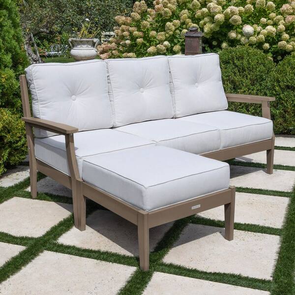 Highwood Lehigh 2-Pcs Woodland Brown Recycled Plastic Outdoor Deep