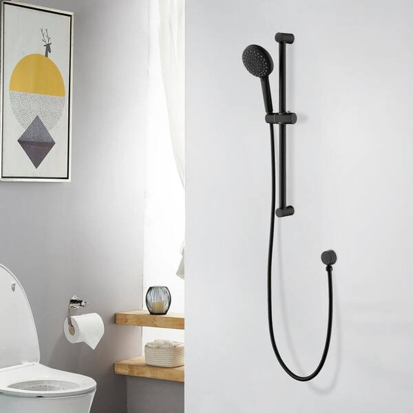 Wall-Mount Slide Bar with Handheld Shower Head Hand Shower Hose Holder  Touch-Clean Sprayer Matte Black - Bed Bath & Beyond - 35568442
