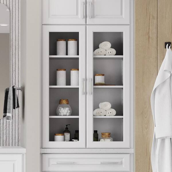 Hampton bay designer series elgin assembled wall kitchen cabinet with glass deals doors