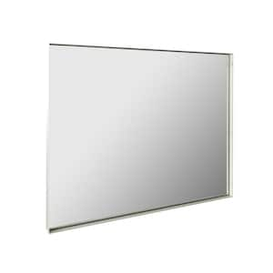 40 in. W x 30 in. H Large Rectangular Aluminium Framed Wall Bathroom Vanity Mirror in Glossy White