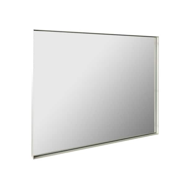 Unbranded 40 in. W x 30 in. H Large Rectangular Aluminium Framed Wall Bathroom Vanity Mirror in Glossy White