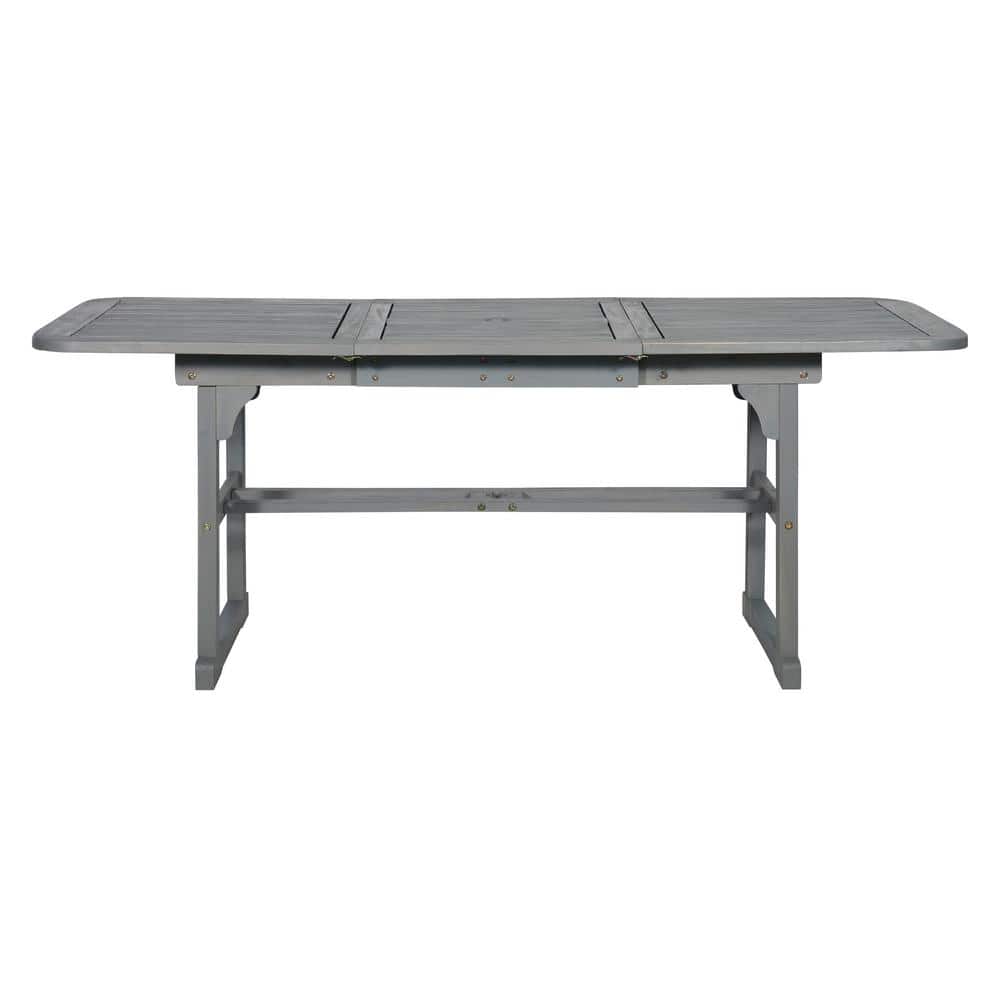 Grey Wash Acacia Wood Extendable Outdoor Dining Table