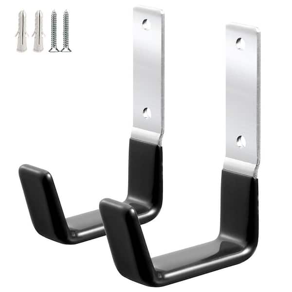 Heavy Duty 5 in. Steel Garage Hooks with Anti-Slip PVC Coating, Wall Mount Organizer for Tools, Garden Hoses, 2-Pack