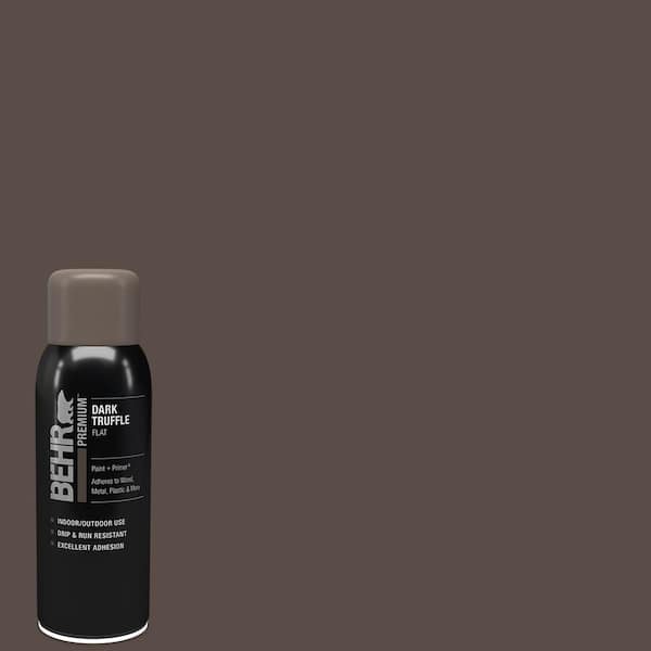 BEHR PREMIUM 12 oz. #PPU5-19 Dark Truffle Flat Interior/Exterior Spray Paint and Primer Aerosol