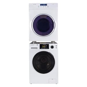 110V 1.62 cu.ft. Washer w/Pet Cycle & 110V 3.5 cu.ft. Vented Sensor/Refresh Dryer stackable Washer Dryer Combo in White