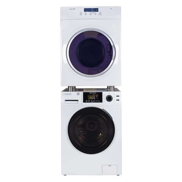 Equator 110V 1.62 cu.ft. Washer w/Pet Cycle & 110V 3.5 cu.ft. Vented Sensor/Refresh Dryer stackable Washer Dryer Combo in White