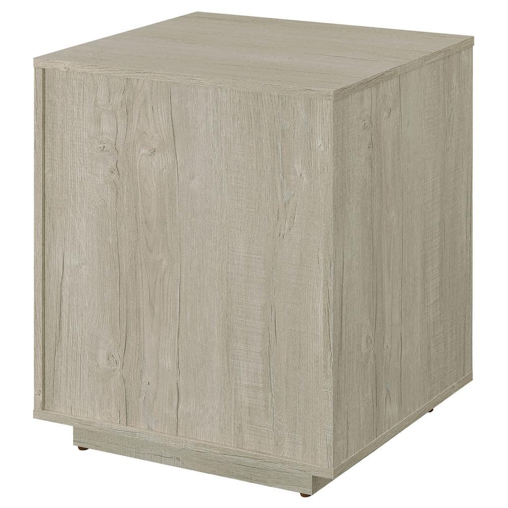 Whitewashed Gray Modern 3-Drawer Wood File Cabinet